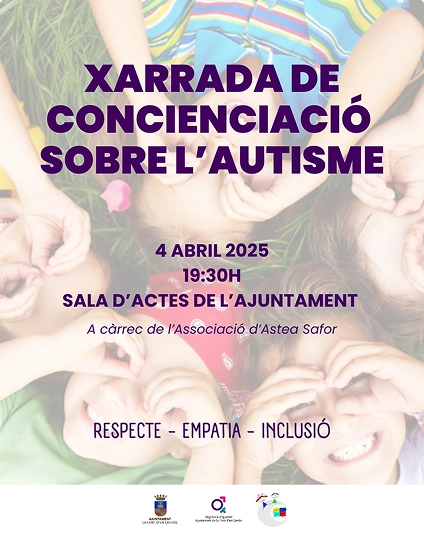 cartell sobre xarrada de concienciació sobre l áutisme