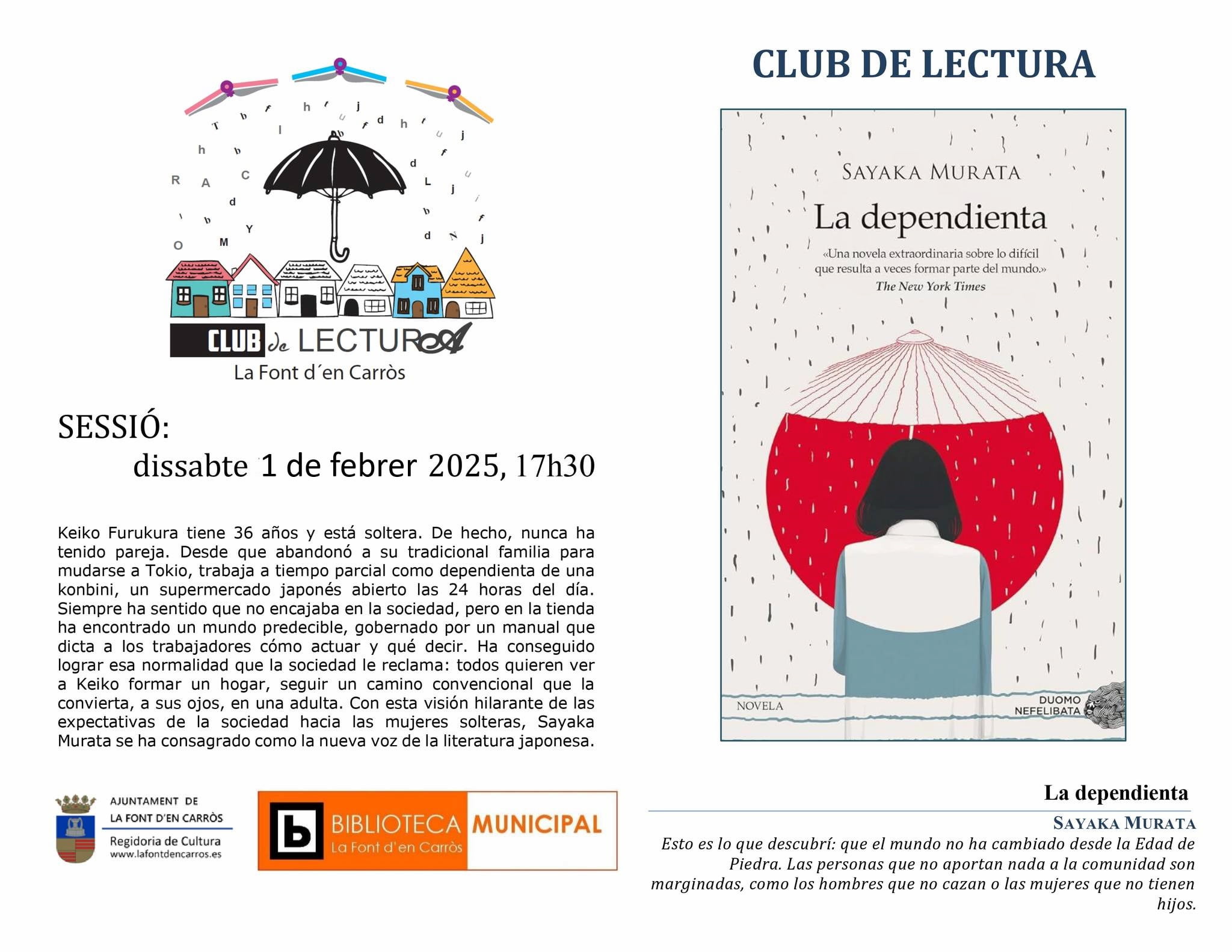Club de lectura 1 de febrer 2025 La dependienta