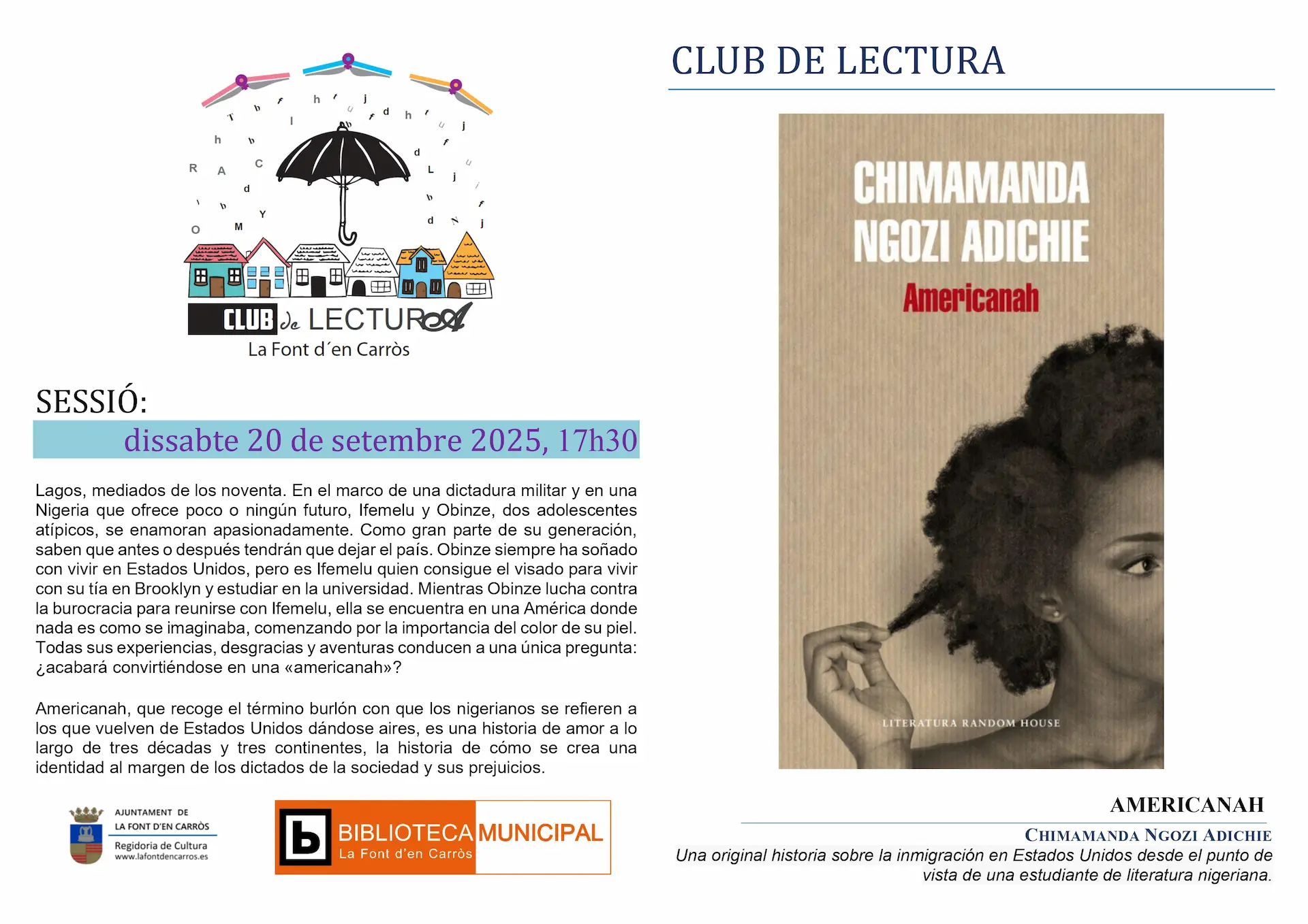 Anunci club de lectura setembre 2025
