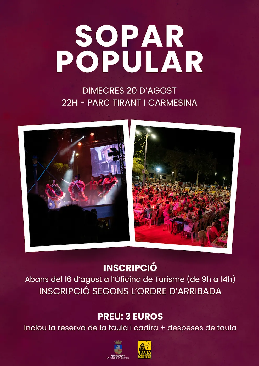 🥪 Inscripció sopar popular 2025 🥪